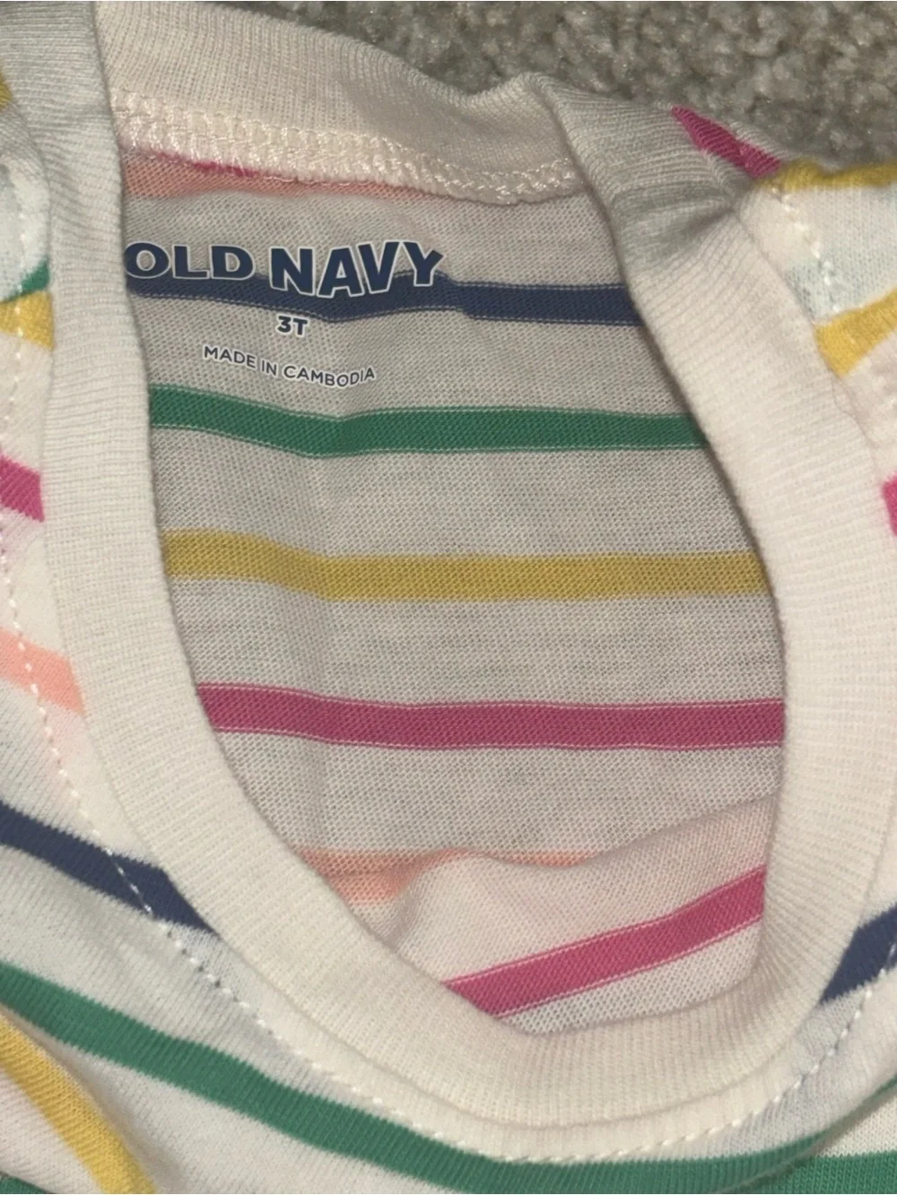 Cat & Jack Pink Bodice Rainbow Tulle Dress and Old Navy Striped Tee Dress